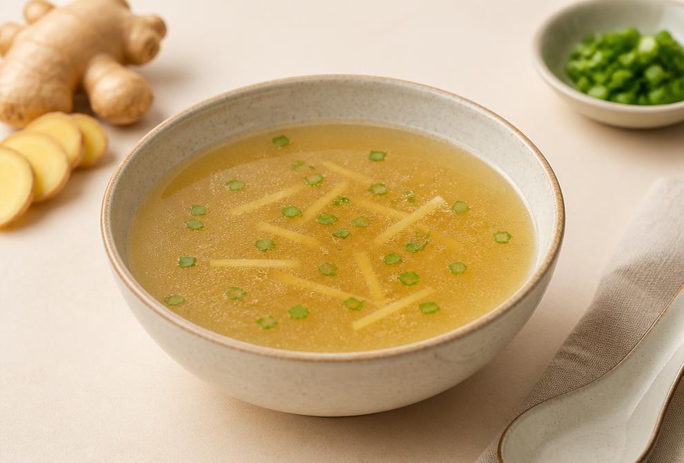 Bouillon de poulet au gingembre
