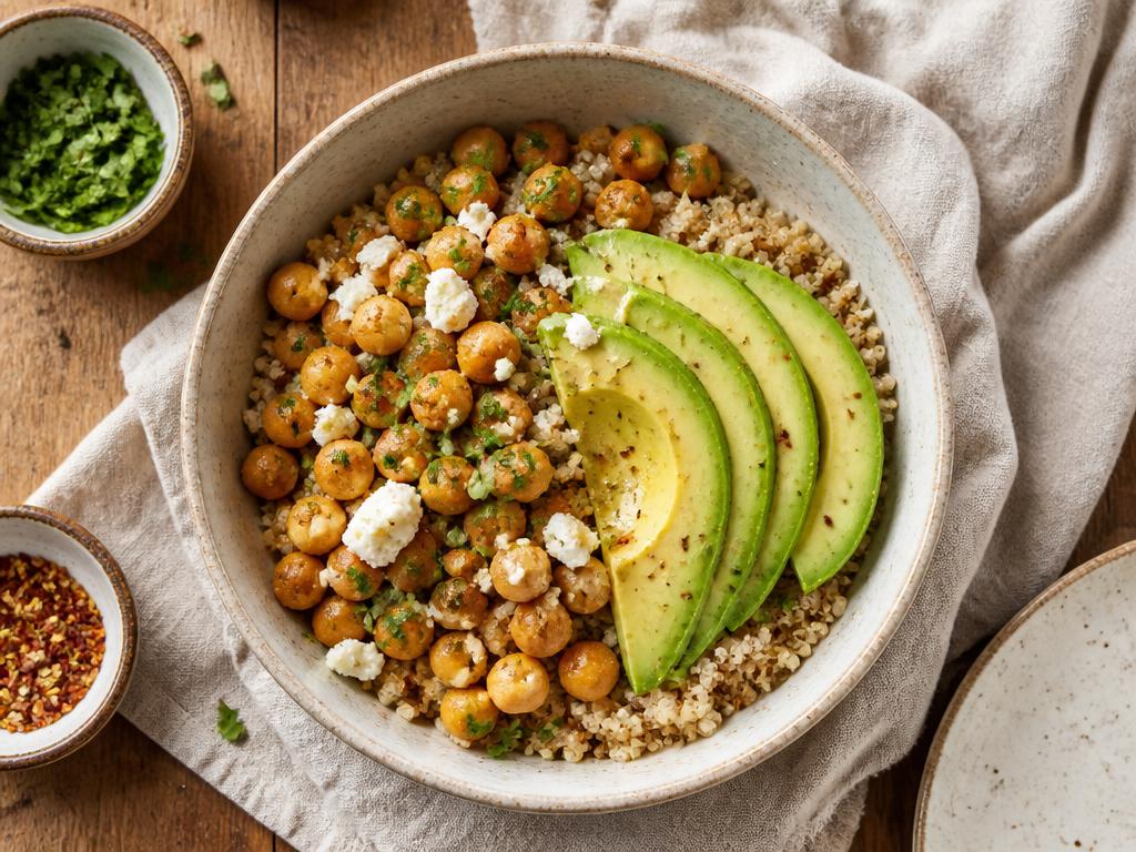 Bowl quinoa, avocat et pois chiches