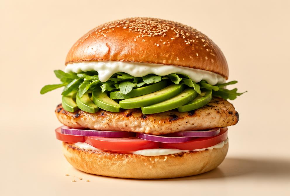 Burger de poulet à l'avocat