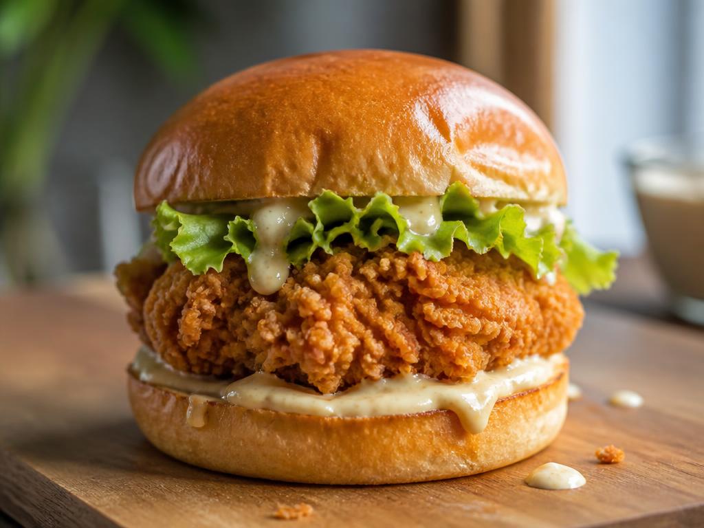 Burger de poulet croustillant