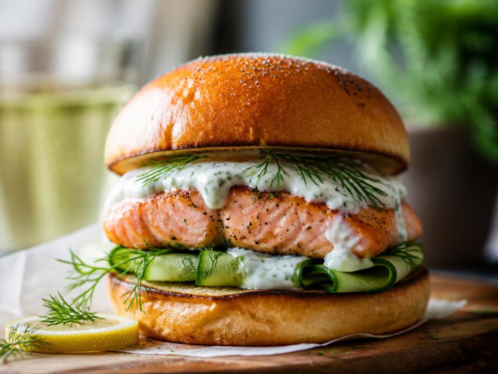 Burger de saumon à l'aneth