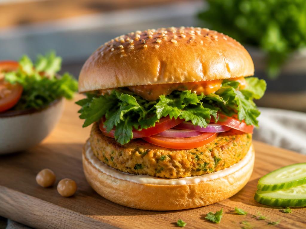 Burger végétarien aux pois chiches