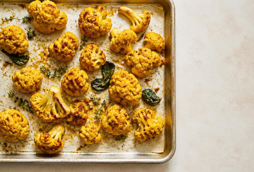 Chou-fleur rôti au curcuma