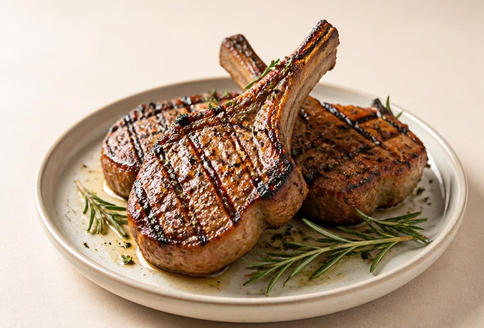 Côtes de porc grillées aux herbes