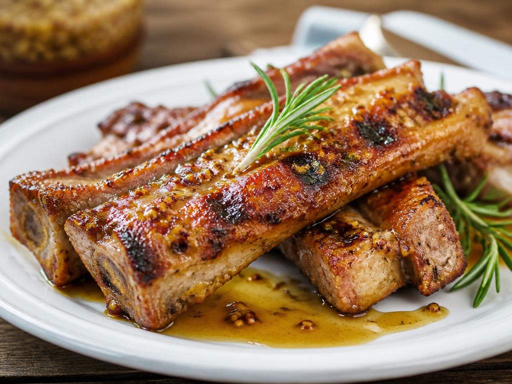 Côtes de porc moutarde et miel