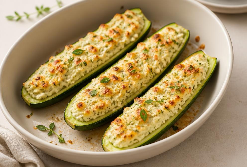 Courgettes farcies à la ricotta