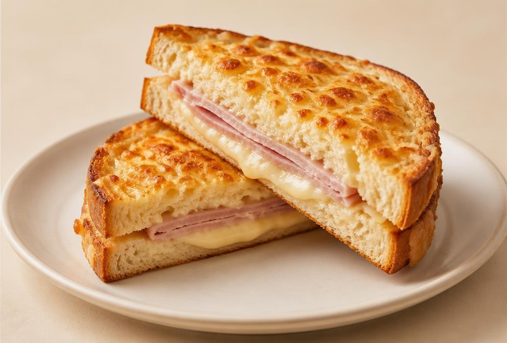 Croque au jambon et fromage