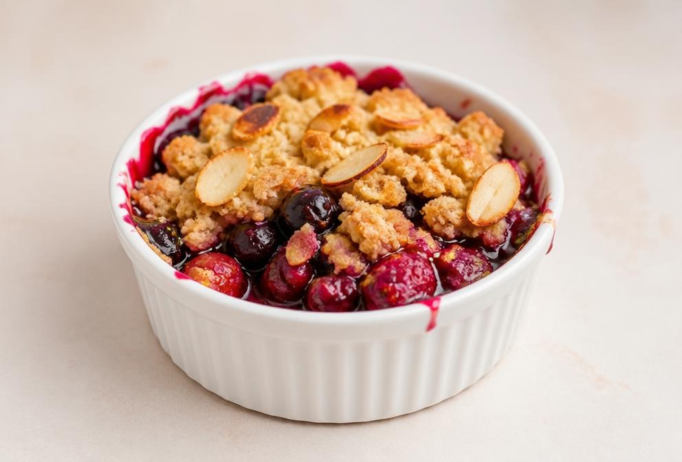 Crumble aux fruits rouges et amandes