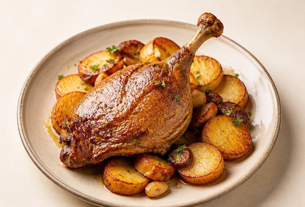 Cuisses de canard et pommes de terre sarladaises