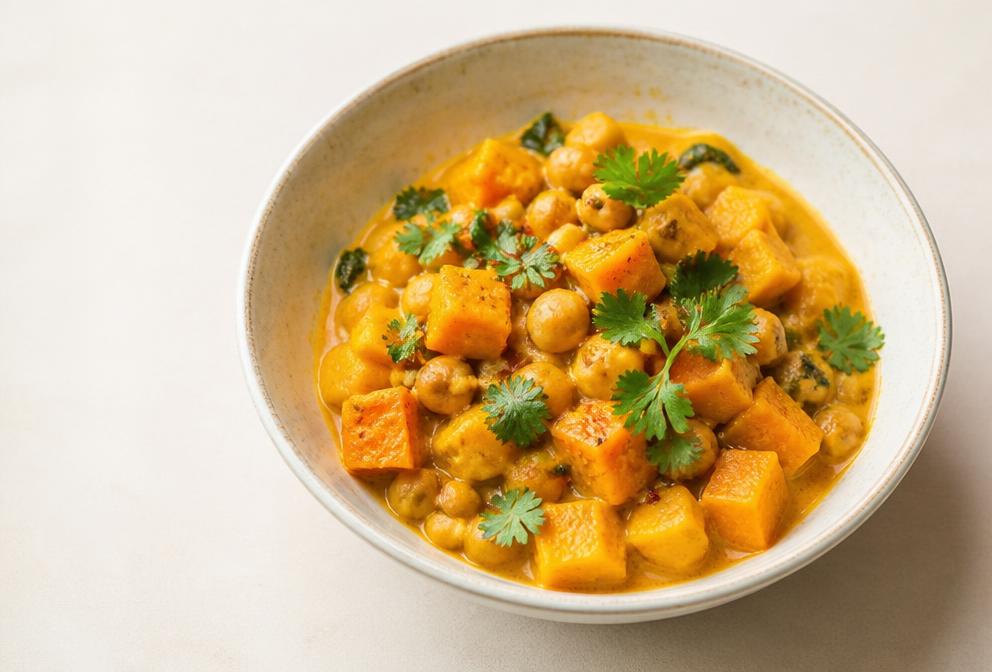Curry de courge et pois chiches