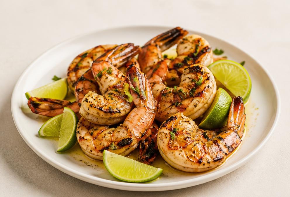 Gambas grillées au citron vert