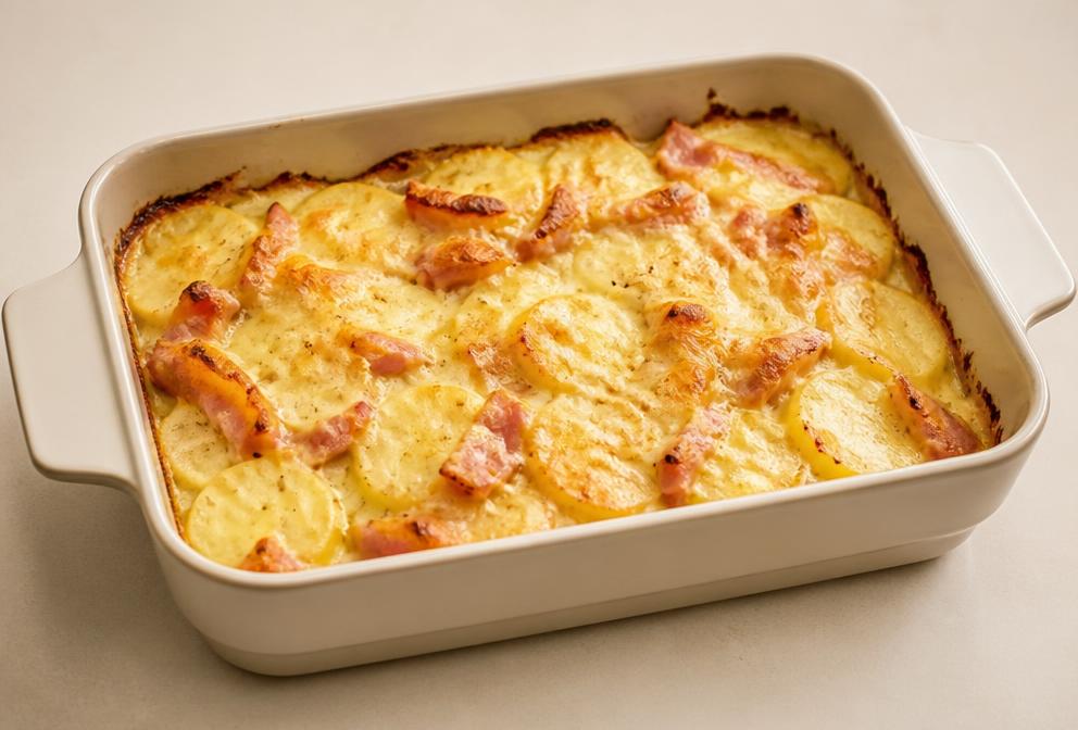 Gratin de pommes de terre au jambon